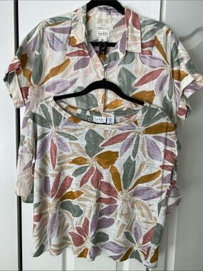 Nicole Miller Camp Shirt with Linen Tee